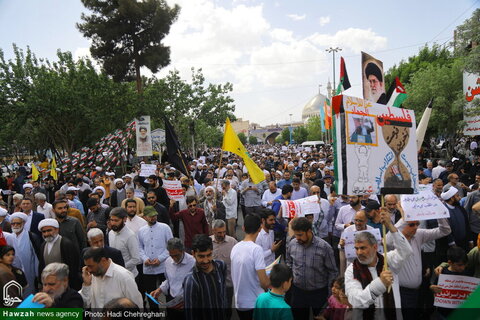 مظاهرات حاشدة في مدينة قم تنديداً بجرائم كيان الاحتلال ودعماً لغزة