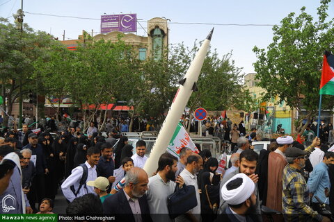 مظاهرات حاشدة في مدينة قم تنديداً بجرائم كيان الاحتلال ودعماً لغزة