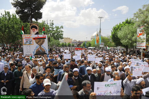 مظاهرات حاشدة في مدينة قم تنديداً بجرائم كيان الاحتلال ودعماً لغزة
