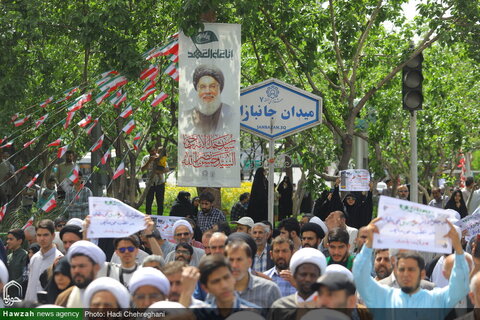 مظاهرات حاشدة في مدينة قم تنديداً بجرائم كيان الاحتلال ودعماً لغزة