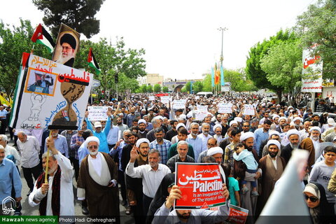 مظاهرات حاشدة في مدينة قم تنديداً بجرائم كيان الاحتلال ودعماً لغزة