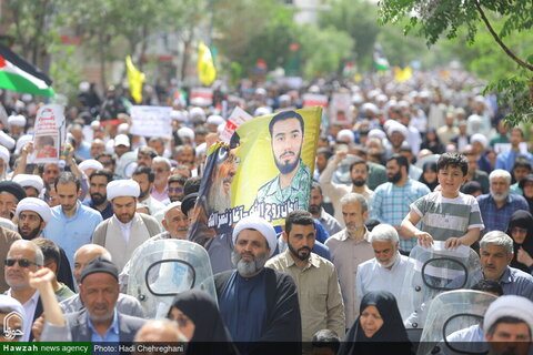 مظاهرات حاشدة في مدينة قم تنديداً بجرائم كيان الاحتلال ودعماً لغزة
