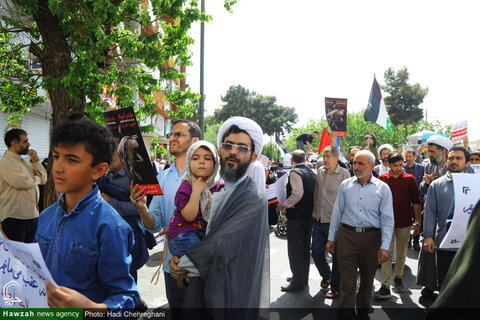 مظاهرات حاشدة في مدينة قم تنديداً بجرائم كيان الاحتلال ودعماً لغزة