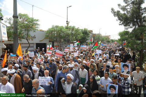 مظاهرات حاشدة في مدينة قم تنديداً بجرائم كيان الاحتلال ودعماً لغزة