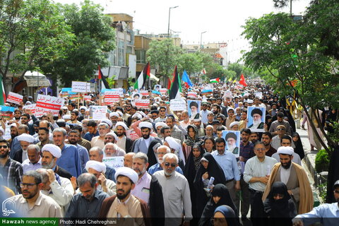 مظاهرات حاشدة في مدينة قم تنديداً بجرائم كيان الاحتلال ودعماً لغزة