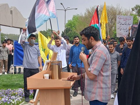 حمایت قاطع دانشگاهیان مشهد از مردم فلسطین+ تصاویر