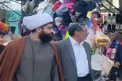 حضور امام جمعه بیستون در جمع بازاریان+تصاویر