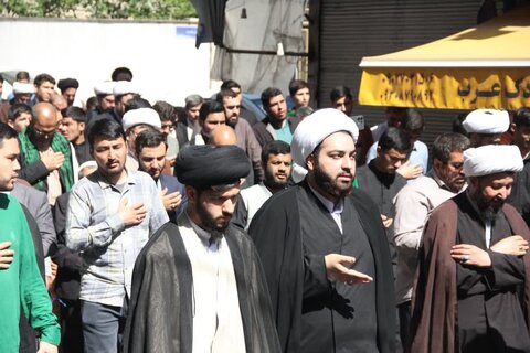 حوزه/ برگزاری مراسم دسته عزاداری به مناسبت سالروز وفات حضرت عبدالعظیم الحسنی ( ع ) توسط طلاب و روحانیون