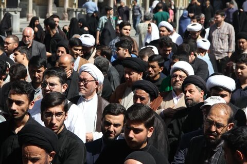 حوزه/ برگزاری مراسم دسته عزاداری به مناسبت سالروز وفات حضرت عبدالعظیم الحسنی ( ع ) توسط طلاب و روحانیون