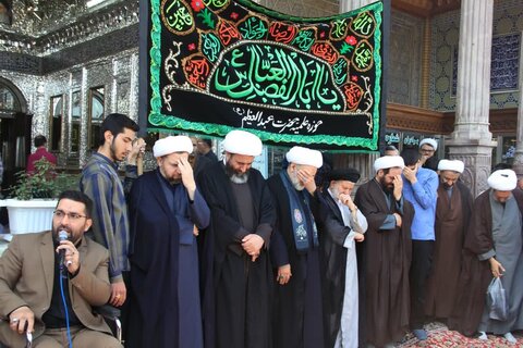 حوزه/ برگزاری مراسم دسته عزاداری به مناسبت سالروز وفات حضرت عبدالعظیم الحسنی ( ع ) توسط طلاب و روحانیون