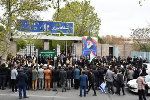 تصاویر/ تجمع دانشجویان تبریزی در حمایت از مردم غزه