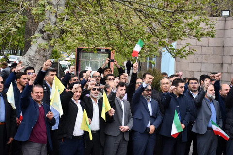 تصاویر/ تجمع دانشجویان تبریزی در حمایت از مردم غزه