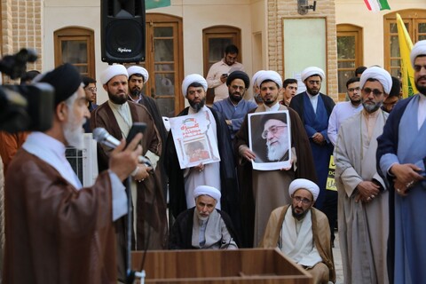 تجمع حوزویان یزد در پی جنایات رژيم صهيونيستی