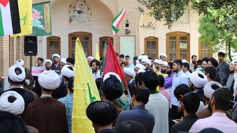 تجمع حوزویان یزد در پی جنایات رژيم صهيونيستی