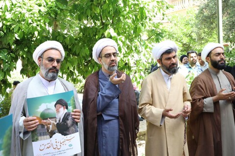 تجمع حوزویان یزد در پی جنایات رژيم صهيونيستی