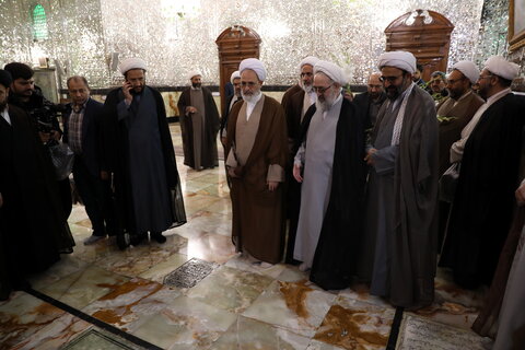 تصاویر/استقبال و زیارت آیت الله اعرافی از حرم مطهر شاه عبدالعظیم حسنی