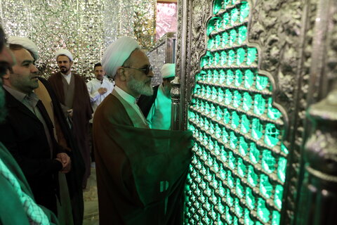 تصاویر/استقبال و زیارت آیت الله اعرافی از حرم مطهر شاه عبدالعظیم حسنی