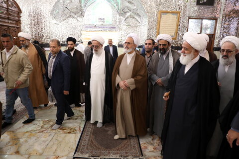 تصاویر/استقبال و زیارت آیت الله اعرافی از حرم مطهر شاه عبدالعظیم حسنی