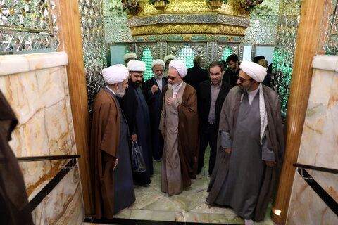 تصاویر/استقبال و زیارت آیت الله اعرافی از حرم مطهر شاه عبدالعظیم حسنی