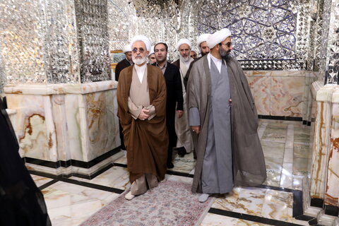 تصاویر/استقبال و زیارت آیت الله اعرافی از حرم مطهر شاه عبدالعظیم حسنی