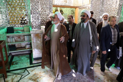 تصاویر/استقبال و زیارت آیت الله اعرافی از حرم مطهر شاه عبدالعظیم حسنی