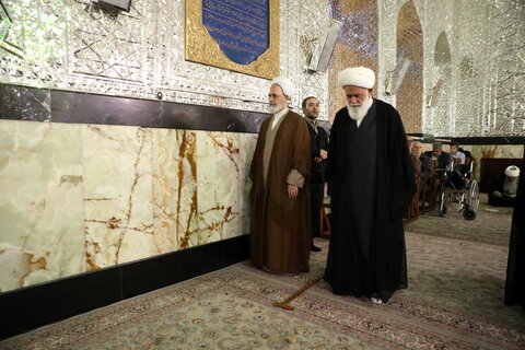 تصاویر/استقبال و زیارت آیت الله اعرافی از حرم مطهر شاه عبدالعظیم حسنی