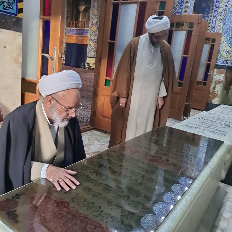 حضور مدیر حوزه‌های علمیه خواهران کشور  بر سر مزار شهید آیت‌الله صدوقی