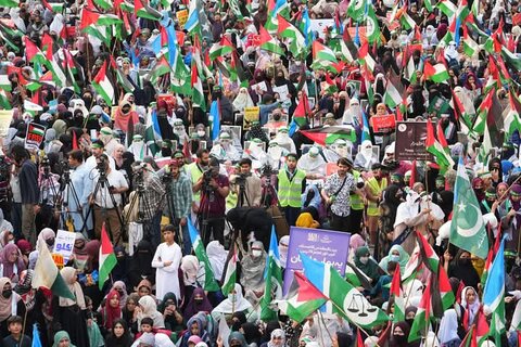 جماعت اسلامی کی جانب سے عظیم الشان غزہ مارچ