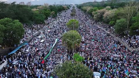 تصاویر/ جماعت اسلامی پاکستان کے تحت دارالحکومت اسلام آباد میں عظیم الشان غزہ مارچ/ لاکھوں فرزندانِ توحید شریک+تصاویر
