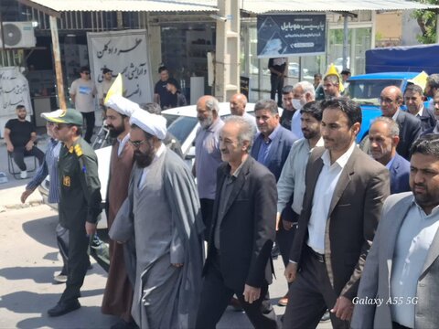 راهپیمایی مردم شهرستان بدره در حمایت از غزه
