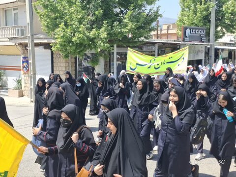 راهپیمایی مردم شهرستان بدره در حمایت از غزه
