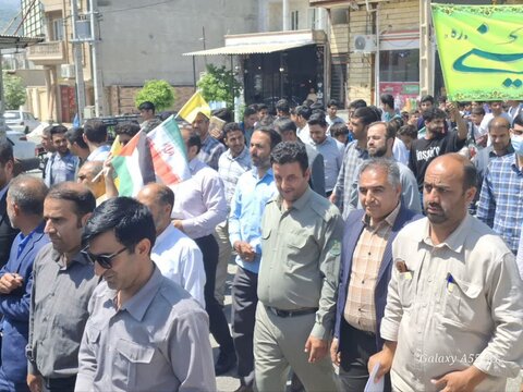 راهپیمایی مردم شهرستان بدره در حمایت از غزه
