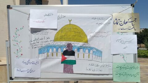 تصاویر/تجمع دانشجویان و کارکنان دانشگاه علوم‌ پزشکی کاشان در حمایت از مردم مظلوم غزه و جبهه مقاومت