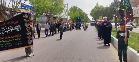 تصاویر/ دسته عزاداری شهادت امام جعفر صادق علیه السلام  در شهر کشاورز