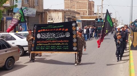 تصاویر/ دسته عزاداری شهادت امام جعفر صادق علیه السلام  در شهر کشاورز