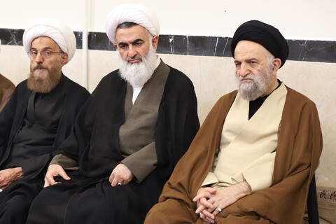تصاویر/ مراسم عزاداری روز شهادت امام جعفر صادق (ع) در دفتر آیت الله العظمی مکارم شیرازی