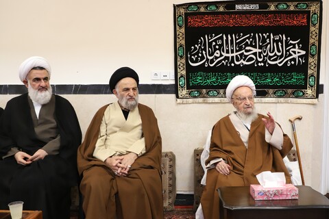 تصاویر/ مراسم عزاداری روز شهادت امام جعفر صادق (ع) در دفتر آیت الله العظمی مکارم شیرازی