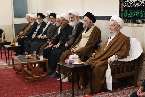 تصاویر/ مراسم عزاداری روز شهادت امام جعفر صادق (ع) در دفتر آیت الله العظمی مکارم شیرازی