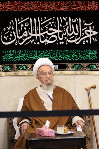 تصاویر/ مراسم عزاداری روز شهادت امام جعفر صادق (ع) در دفتر آیت الله العظمی مکارم شیرازی