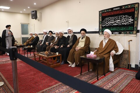 تصاویر/ مراسم عزاداری روز شهادت امام جعفر صادق (ع) در دفتر آیت الله العظمی مکارم شیرازی