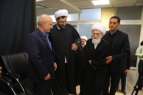 تصاویر / مراسم عزاداری روز شهادت امام جعفر صادق (ع) در دفتر آیت الله العظمی نوری همدانی