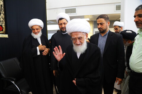 تصاویر / مراسم عزاداری روز شهادت امام جعفر صادق (ع) در دفتر آیت الله العظمی نوری همدانی