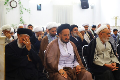تصاویر / مراسم عزاداری روز شهادت امام جعفر صادق (ع) در دفتر آیت الله العظمی نوری همدانی