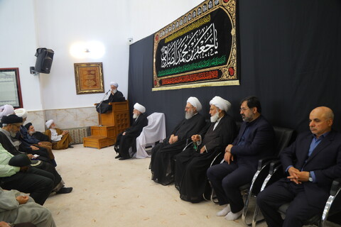 تصاویر / مراسم عزاداری روز شهادت امام جعفر صادق (ع) در دفتر آیت الله العظمی نوری همدانی