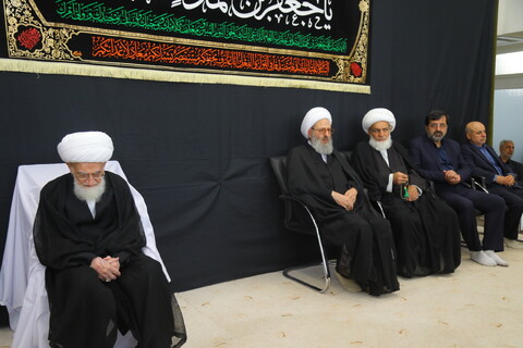 تصاویر / مراسم عزاداری روز شهادت امام جعفر صادق (ع) در دفتر آیت الله العظمی نوری همدانی