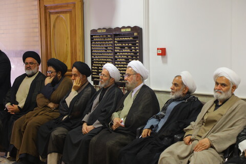 تصاویر / مراسم عزاداری روز شهادت امام جعفر صادق (ع) در دفتر آیت الله العظمی جوادی آملی
