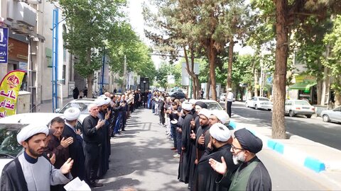 تصاویر دسته عزاداری مدرسه علمیه امام جعفر صادق(ع) شهریار در عزای صادق آل محمد(ص)