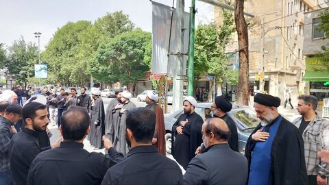 تصاویر دسته عزاداری مدرسه علمیه امام جعفر صادق(ع) شهریار در عزای صادق آل محمد(ص)