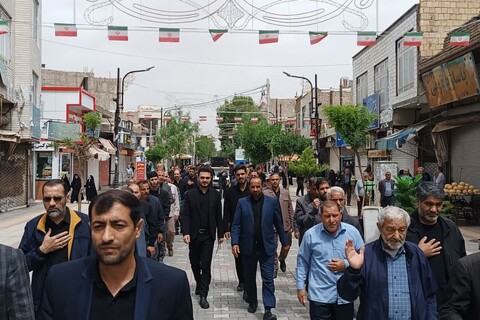 تصاویر/ عزاداری خیابانی به مناسبت سالروز شهادت امام جعفر صادق علیه السلام در میانه