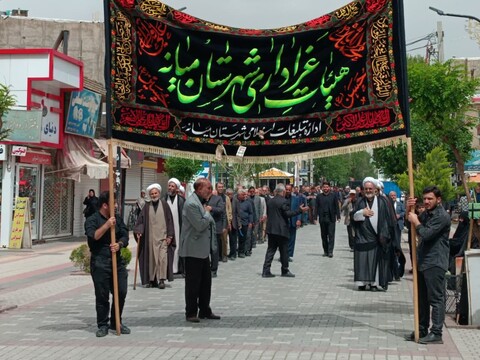 تصاویر/ عزاداری خیابانی به مناسبت سالروز شهادت امام جعفر صادق علیه السلام در میانه
